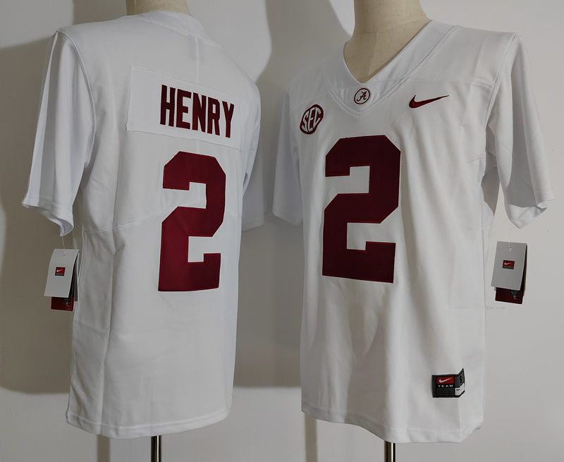 Men Alabama Crimson Tide #2 Henry White Nike 2025 NCAA Jersey